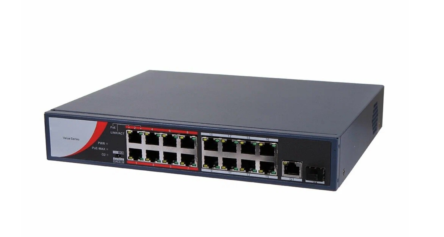 Коммутатор PoE HIKVISION DS-3E0318P-E/M(C) (16x100Mbps PoE 1x1000Mbps ...