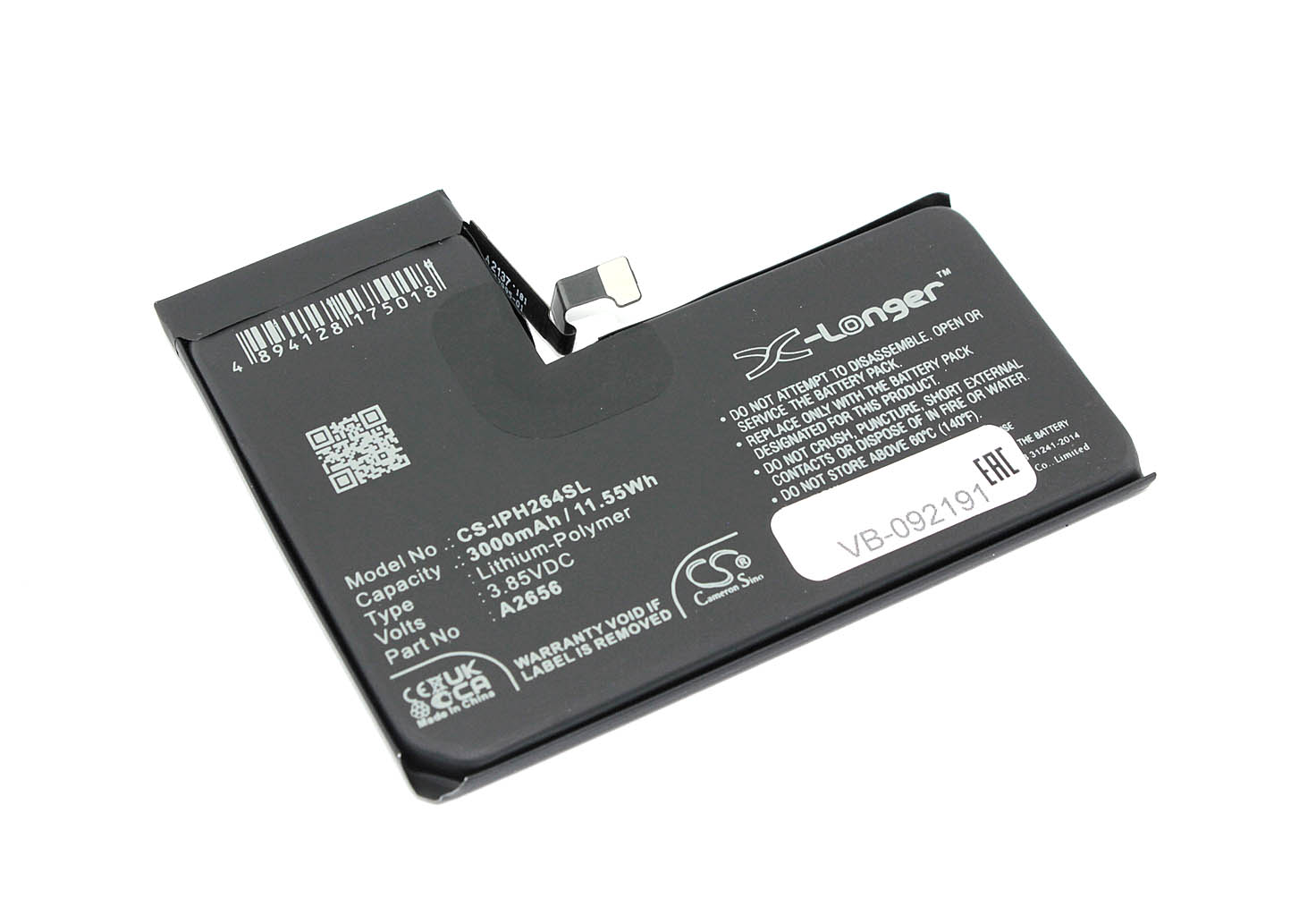 Аккумулятор CS-IPH264SL для iPhone 13 Pro 3.85V 3000mAh / 11.55Wh  Li-Polymer | 092191 | Купить в Москве